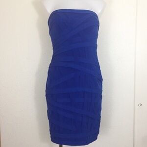 Tadashi Shoji Royal Blue Bandage Dress Size Small
